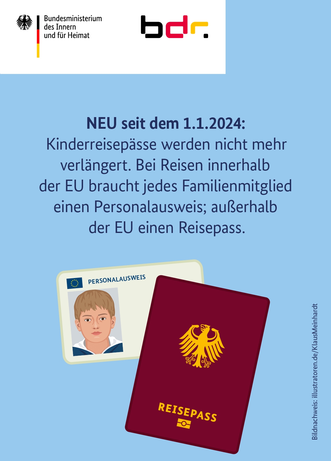 Abschaffung Kinderreisepässe zum 01.01.2024